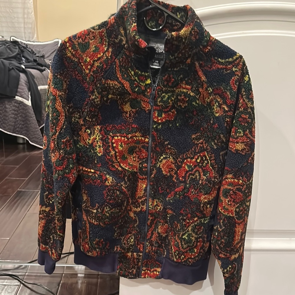 J. Crew Nordic sherpa fleece jacket in paisley (XS)